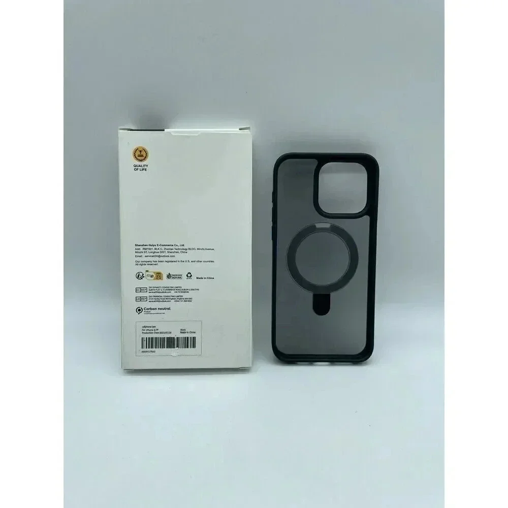 Humixx Translucent Black Case‎ For iPhone 15 Pro Max 6.7” Kickstand Mag-Guard